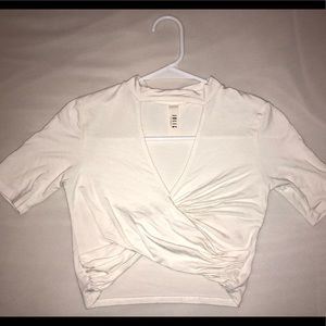 White Cut Out Crop Top